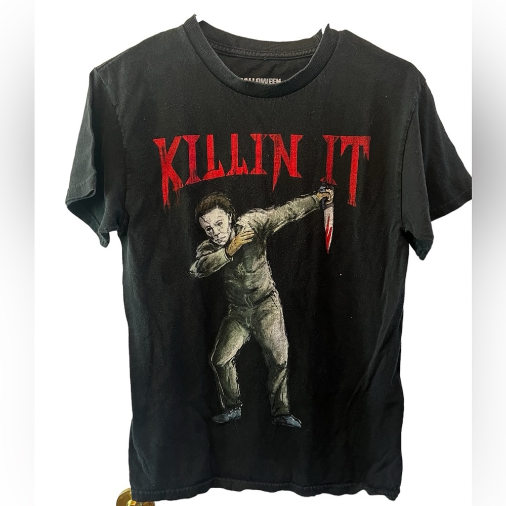 Halloween Michael Myers Knife Pose Official Tee T-Shirt Mens Unisex 2017